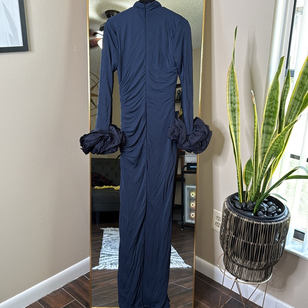 HOUSE OF CB 'Fabienne' Midnight Ruffle Sleeve Maxi Dress NWOT - Picture 9 of 9